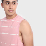 Men Pink Tie & Dye Oversized Vest