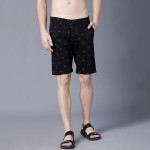 Men Black Printed Slim Fit Regular Shorts