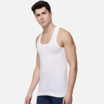 Pack of 3 Men White Solid Pure Cotton Innerwear Vest