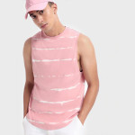 Men Pink Tie & Dye Oversized Vest