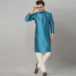 Men Turquoise Blue Kurta