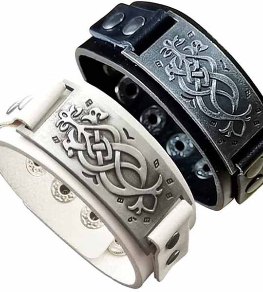 Dara Celtic Knot Bracelet - 2 PCS Viking Bracelet with Vintage Totem