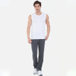 Men White Ribbed Innerwear Vest