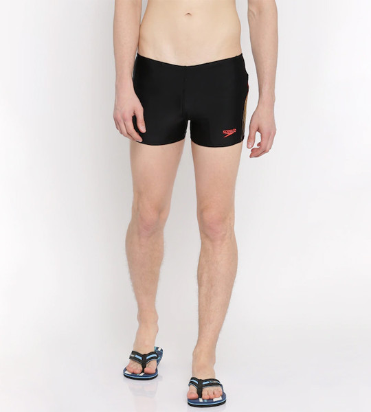 Men Black Solid Swim Shorts