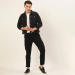 Men Black Slim Fit Cargos Trousers