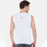 Men White Ribbed Innerwear Vest