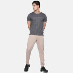 Men Beige Cotton Solid Slim Fit Joggers